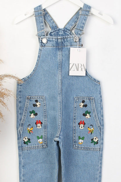 Zara Model Mickey Mouse Baskılı %100 Pamuk Kot Slopet